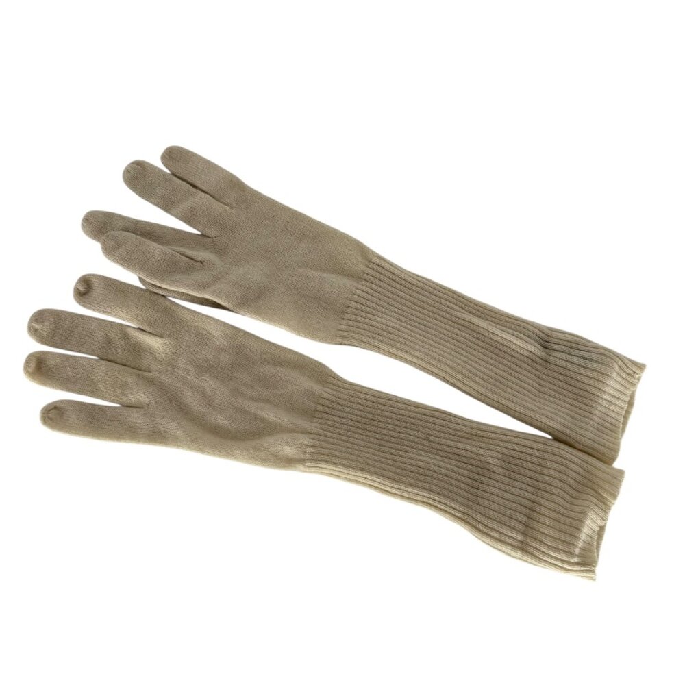 Banana Republic Long Beige Cashmere Gloves Womens Soft Ribbed Winter Warm